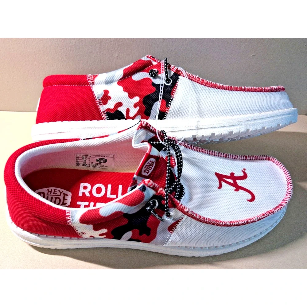 Hey Dude Wally Tri Alabama Crimson Tide Size 15 Alabama Crimson White Red NEW!